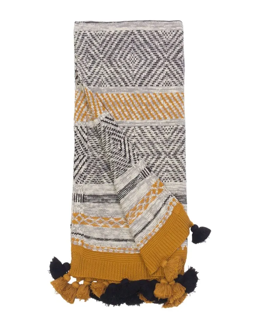Bisbee Throw - Asphalt Mustard, Cotton image