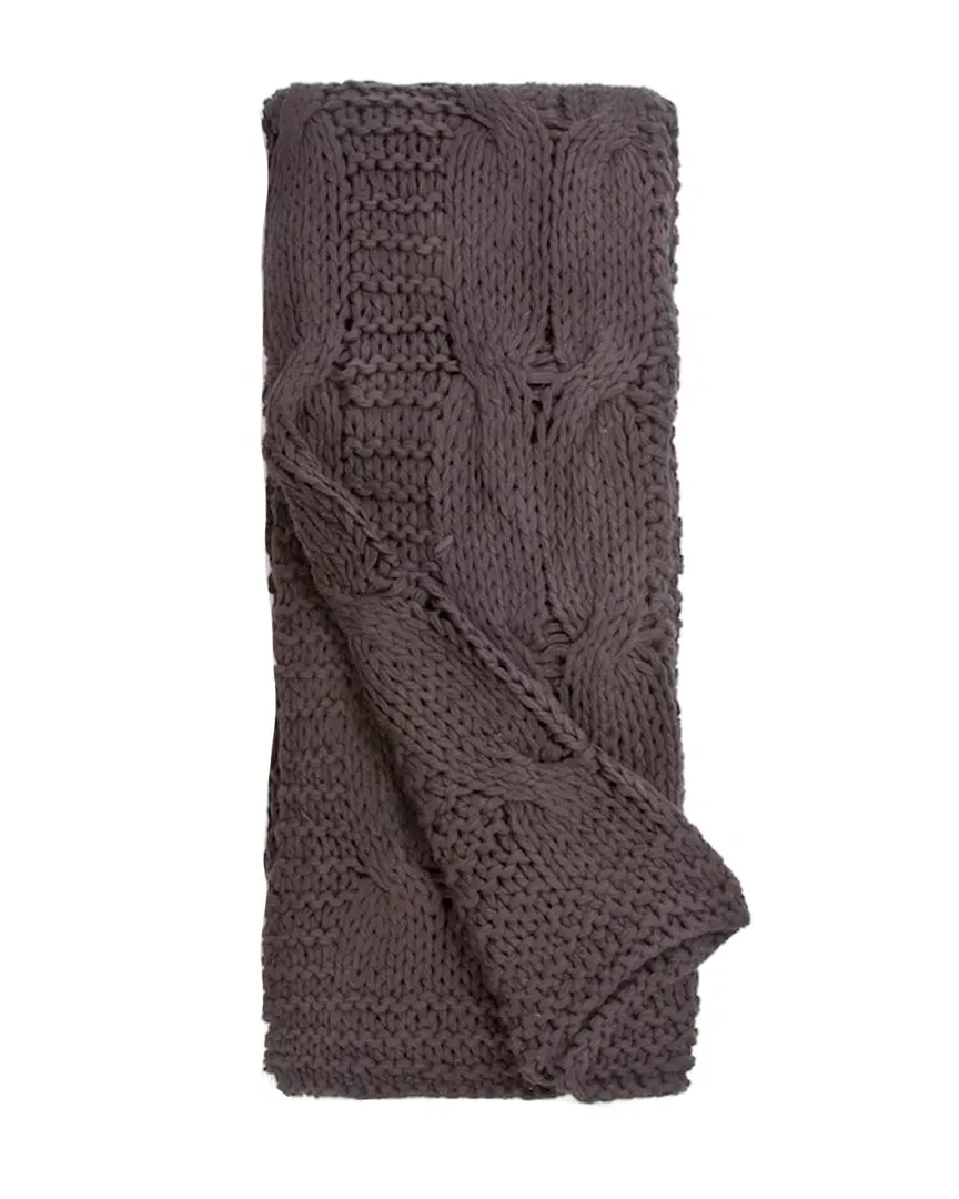 Cable Knit Throw - Steel Grey, Cotton