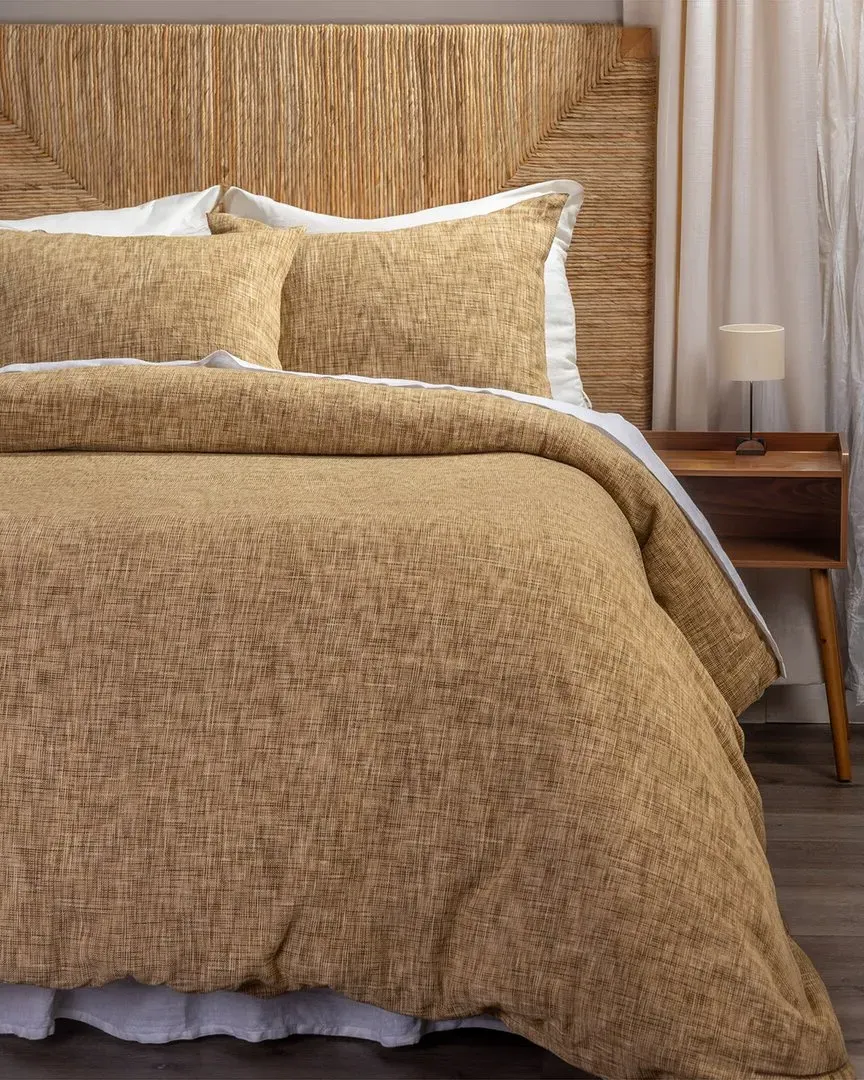 Dax Duvet Cover - Yellow, Cotton image