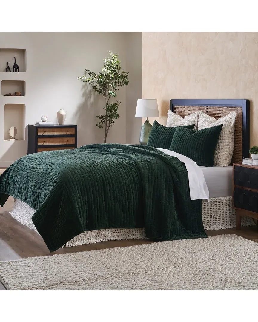 Ethan Quilt - Kale, Cotton Velvet image
