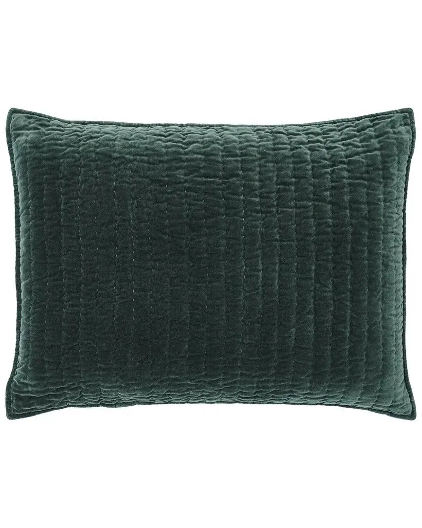 Ethan Quilted Pillow Sham - Kale, Cotton Velvet image