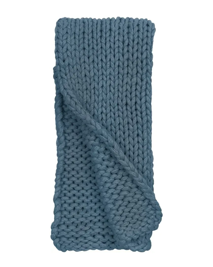 Gage Cable Knit Throw - Peacock, Acrylic