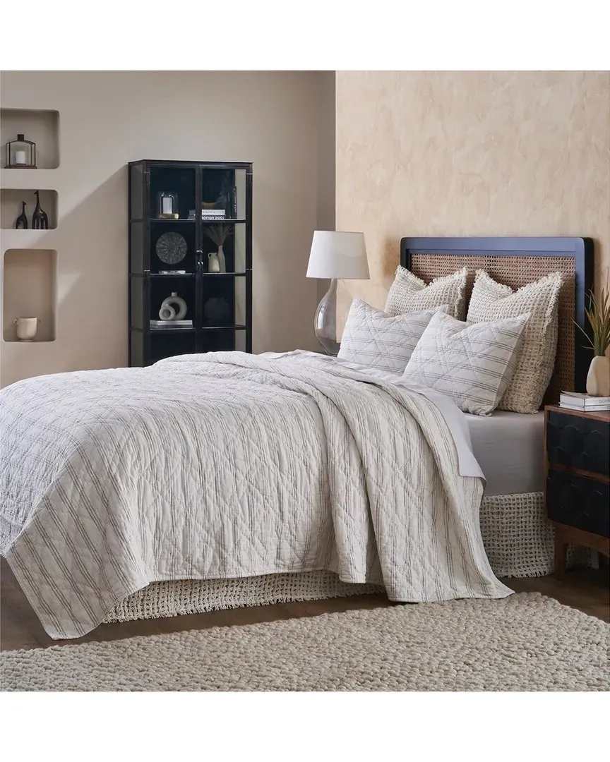 Henry Queen Size Linen Quilt - Off White