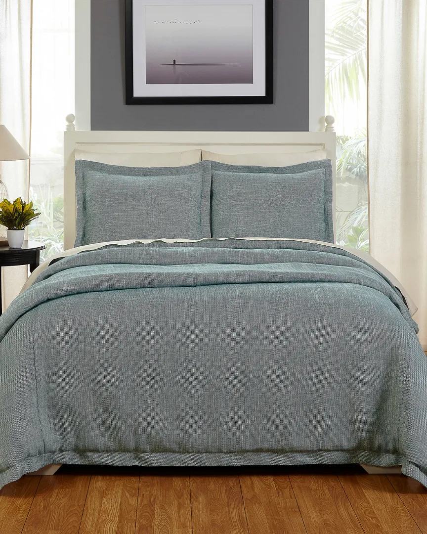 Jerome Queen Duvet Cover Set - Teal, Linen Cotton