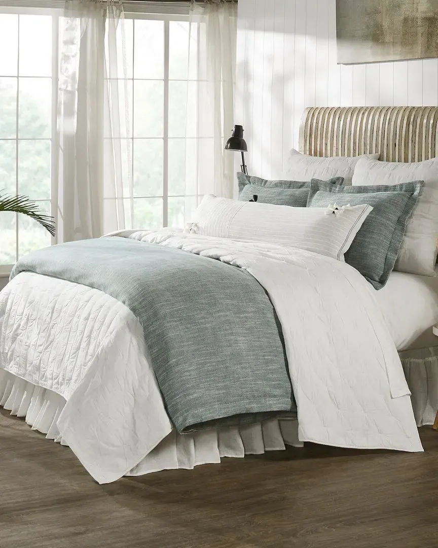 Jerome Twin Duvet Cover Set - Teal, Linen Cotton