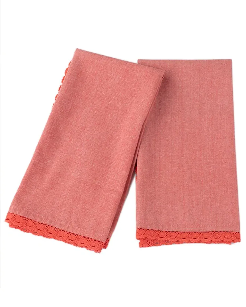 Lace Tea Towel - Raspberry image