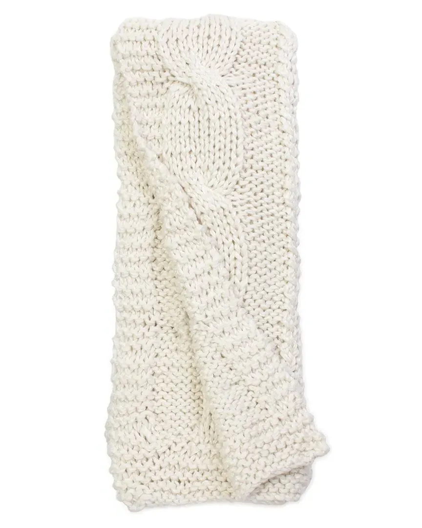 Raj Cable Knit Throw - Off White