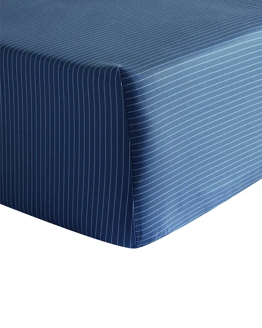 Nocturne Cotton Percale Fitted Sheet - Blue