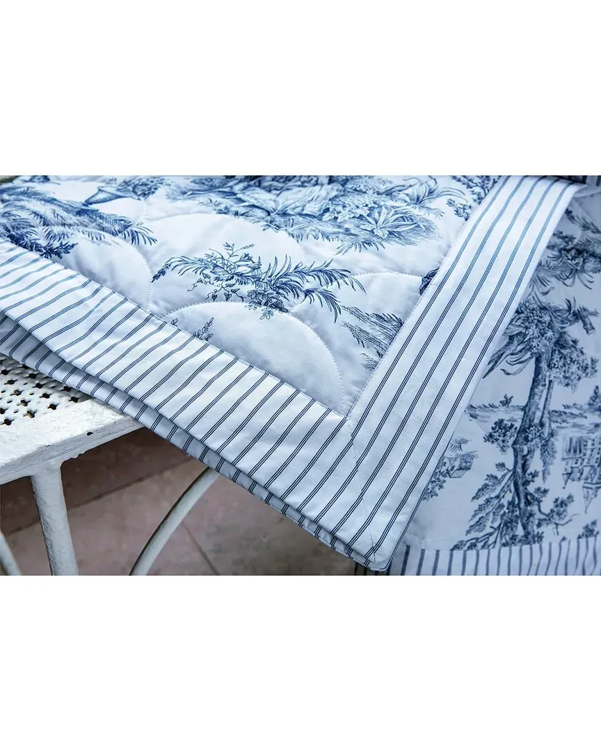 Organic Cotton Percale Galante Duvet Cover - Blue