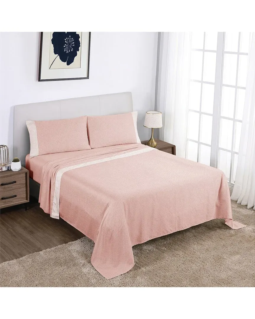 Westhill Dot Sateen Sheet Set - Blush, Cotton