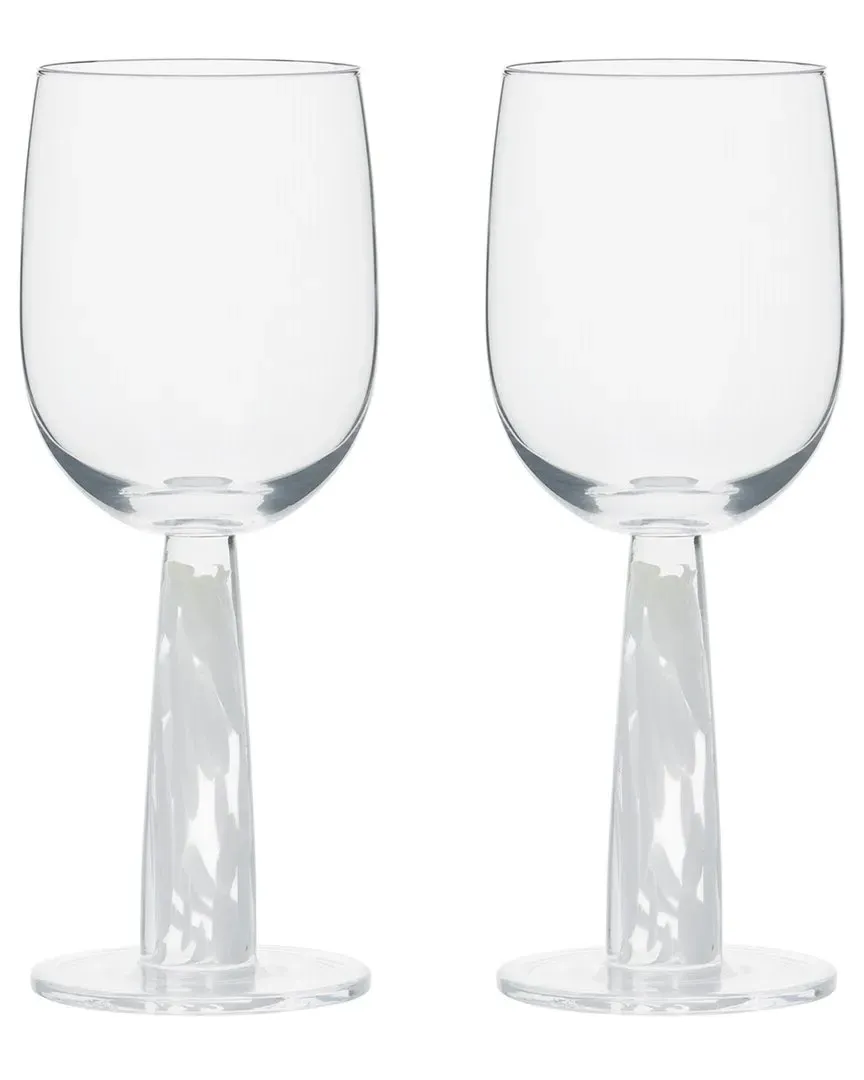 Björn Set of 2 Wine Glasses - White