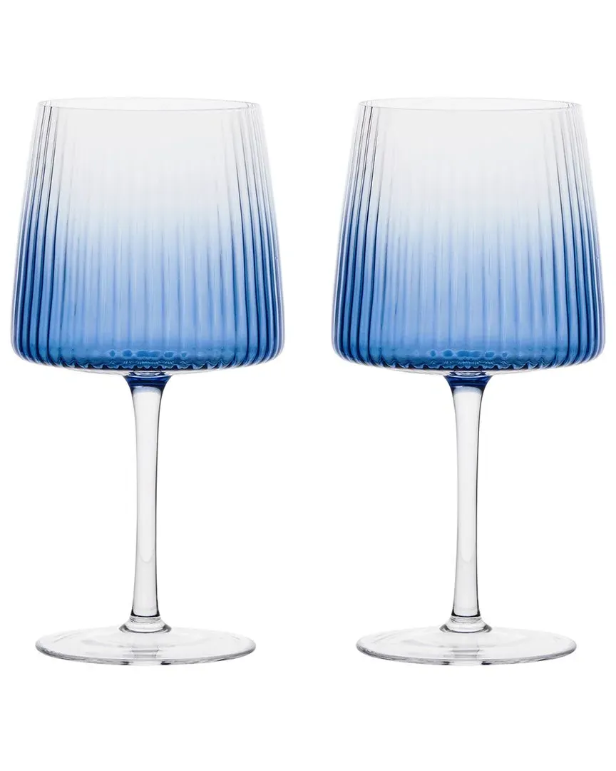 Empire Set of 2 Gin Glasses - Blue, Glass