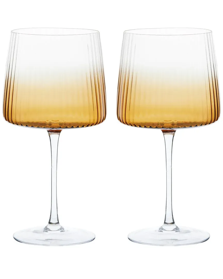 Empire Set of 2 Gin Glasses - Brown, Glass