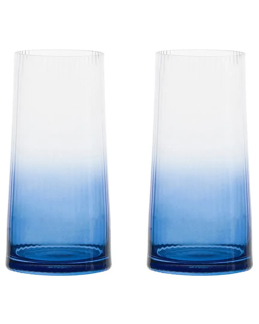 Empire Set of 2 Highball Tumblers - Blue, Glass
