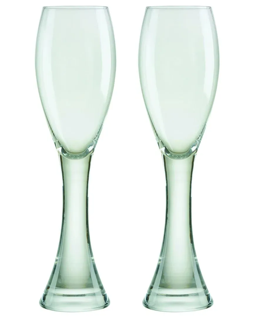 Manhattan Set of 2 Champagne Flutes - Clear, Glass