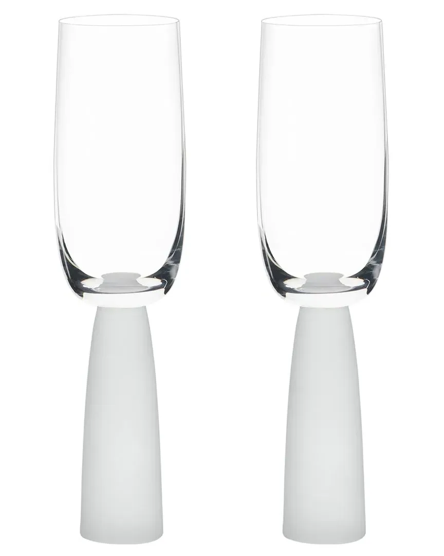 Oslo Set of 2 Champagne Flutes - Frost, Glass