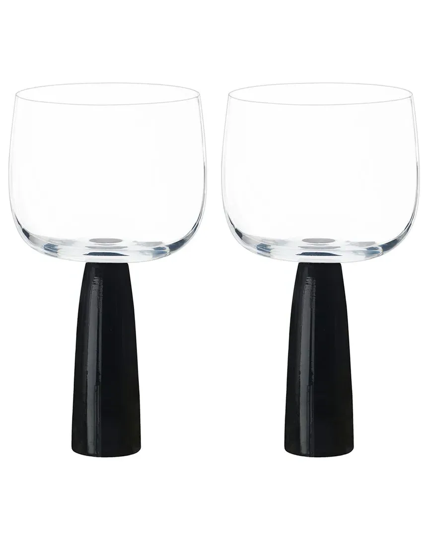 Oslo Set of 2 Gin Glasses - Black, Glass image
