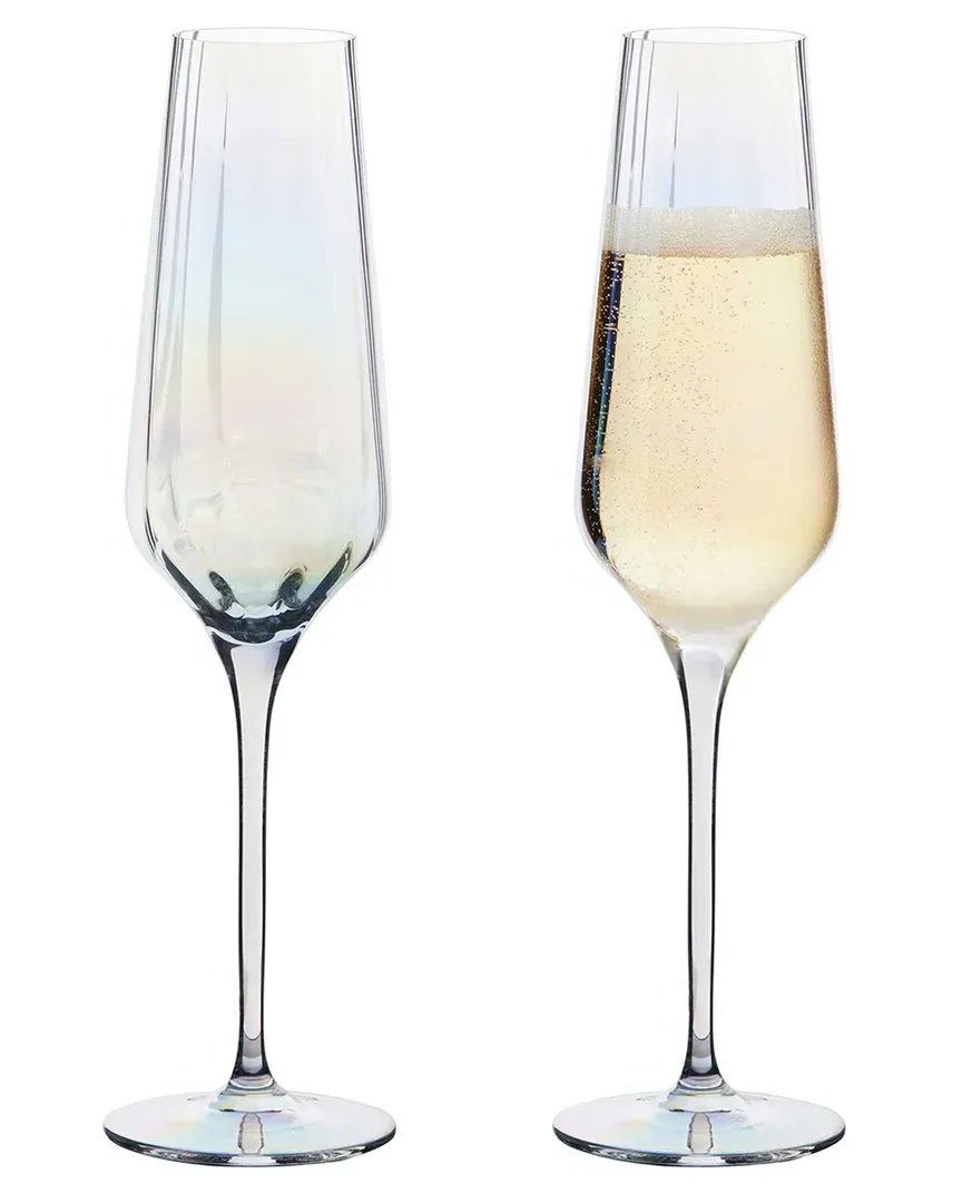 Palazzo Set of 2 Champagne Flutes - Pearl, Glass