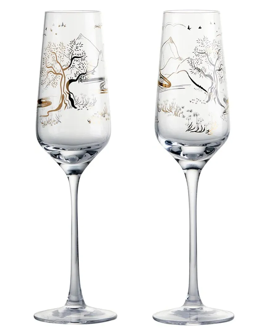 Set of 2 Skye Champagne Flutes - Gold image