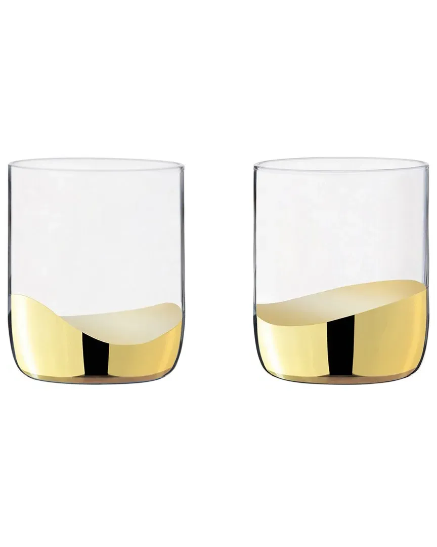 Set of 2 Wave DOF Tumblers - Gold, Glass image