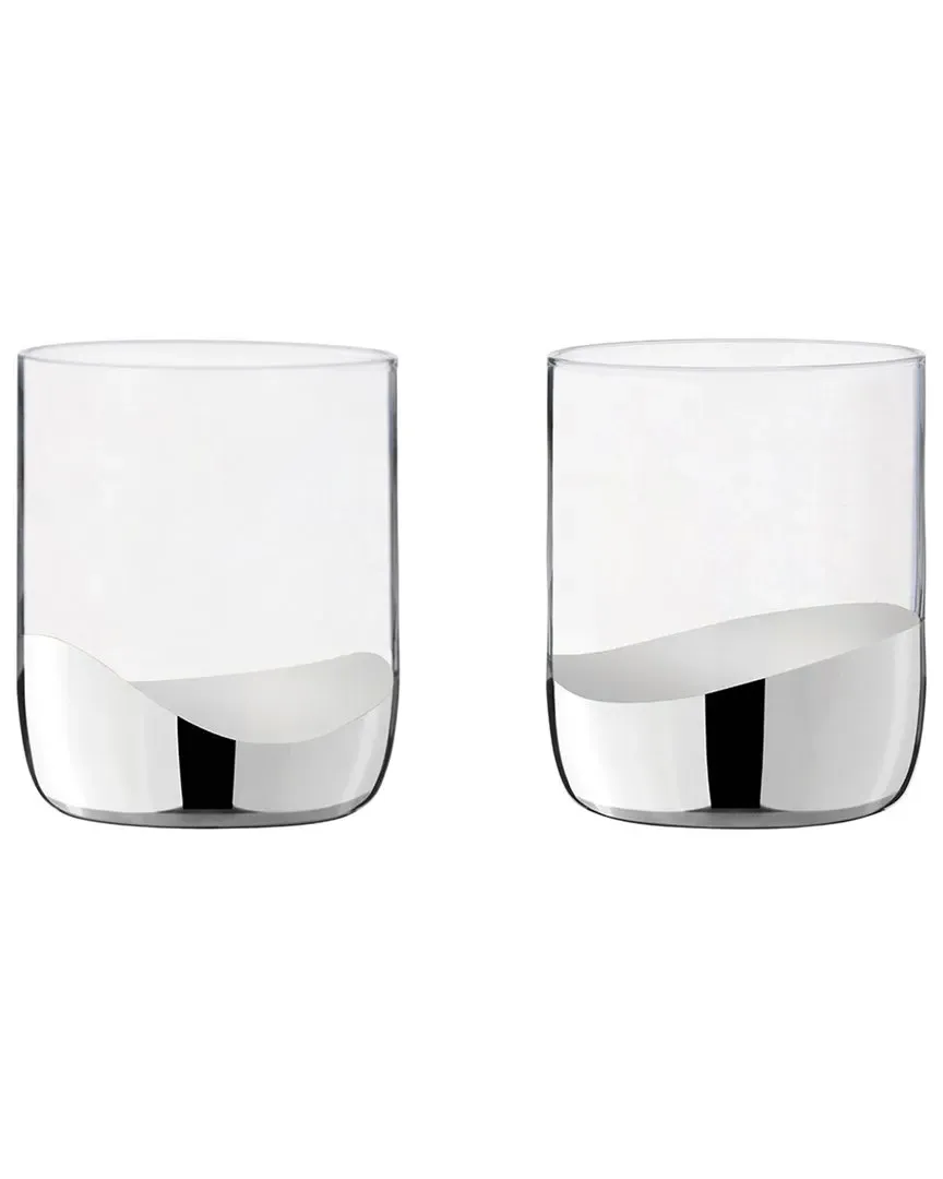Set of 2 Wave DOF Tumblers - Silver, Glass