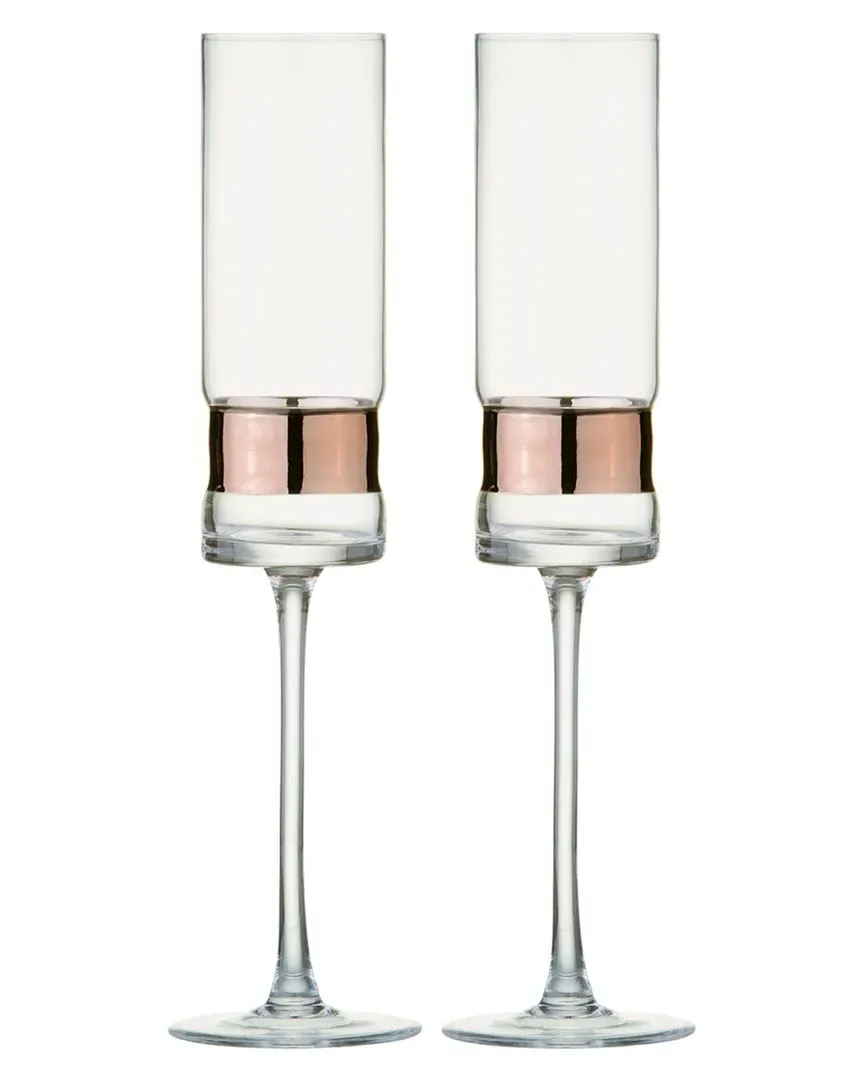 Soho Set of 2 Champagne Flutes - Bronze, Glass image