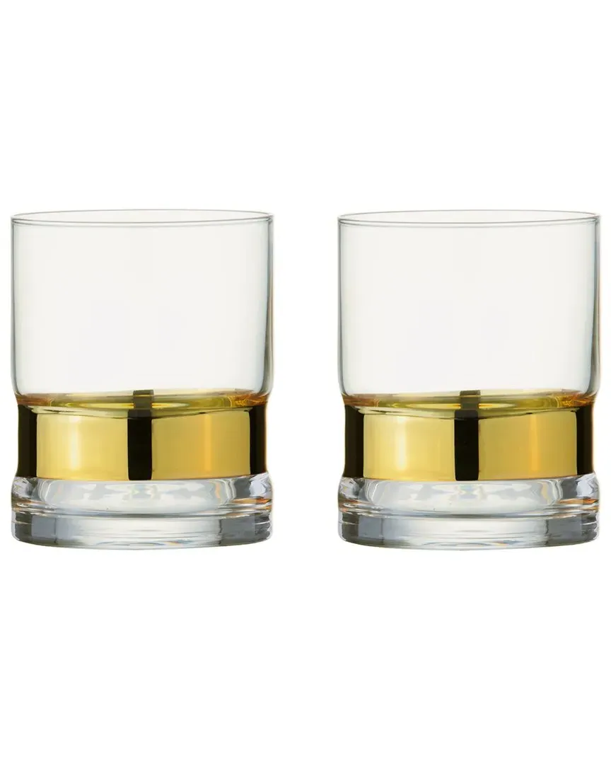 Soho Set of 2 DOF Tumblers - Gold, Glass
