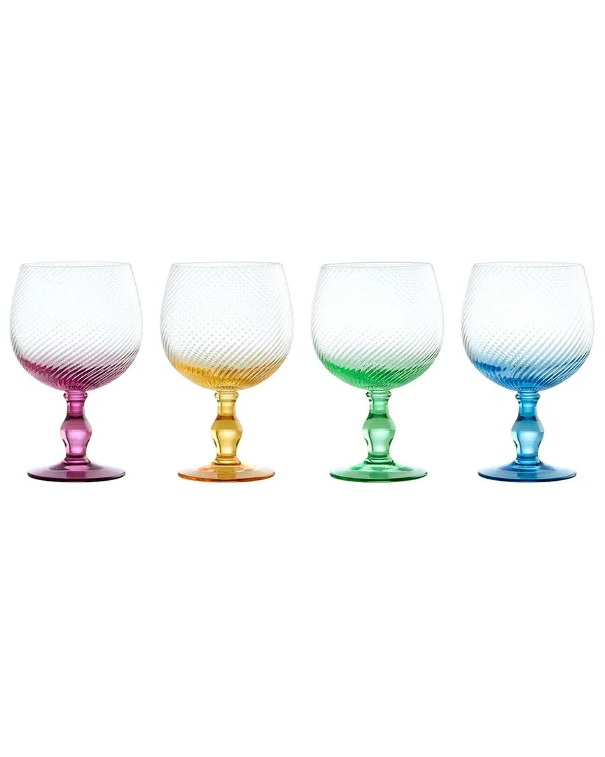 Swirl Set of 4 Gin Glasses - Multi