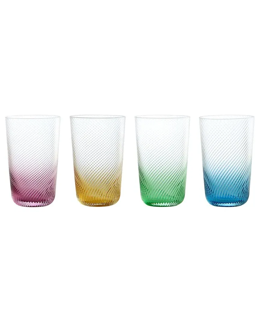 Swirl Set of 4 Highball Tumblers - Multi image