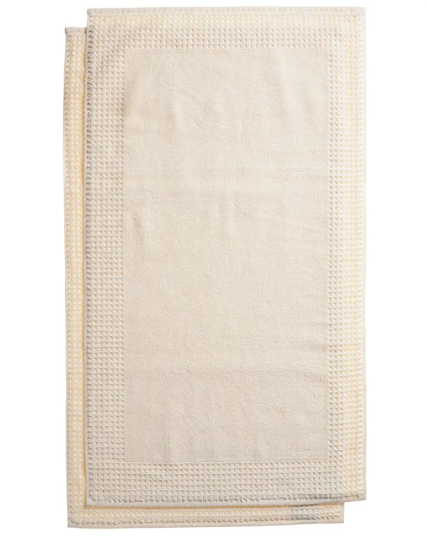 Set of 2 Turkish Waffle Terry Bath Mats - Cream, Cotton image