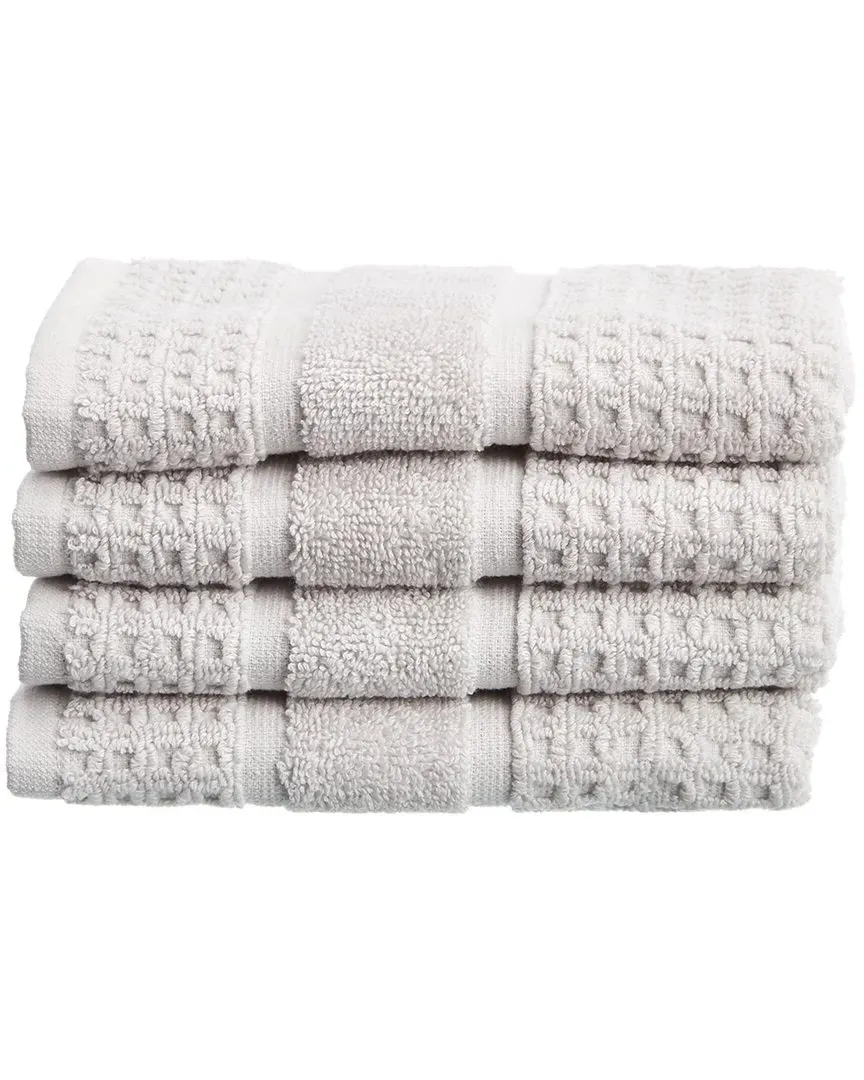 Turkish Waffle Terry Set of 4 Washcloths - Silver image