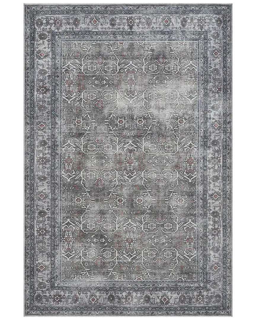 Alaska Machine-Washable Medallion Power-Loomed Rug - Green