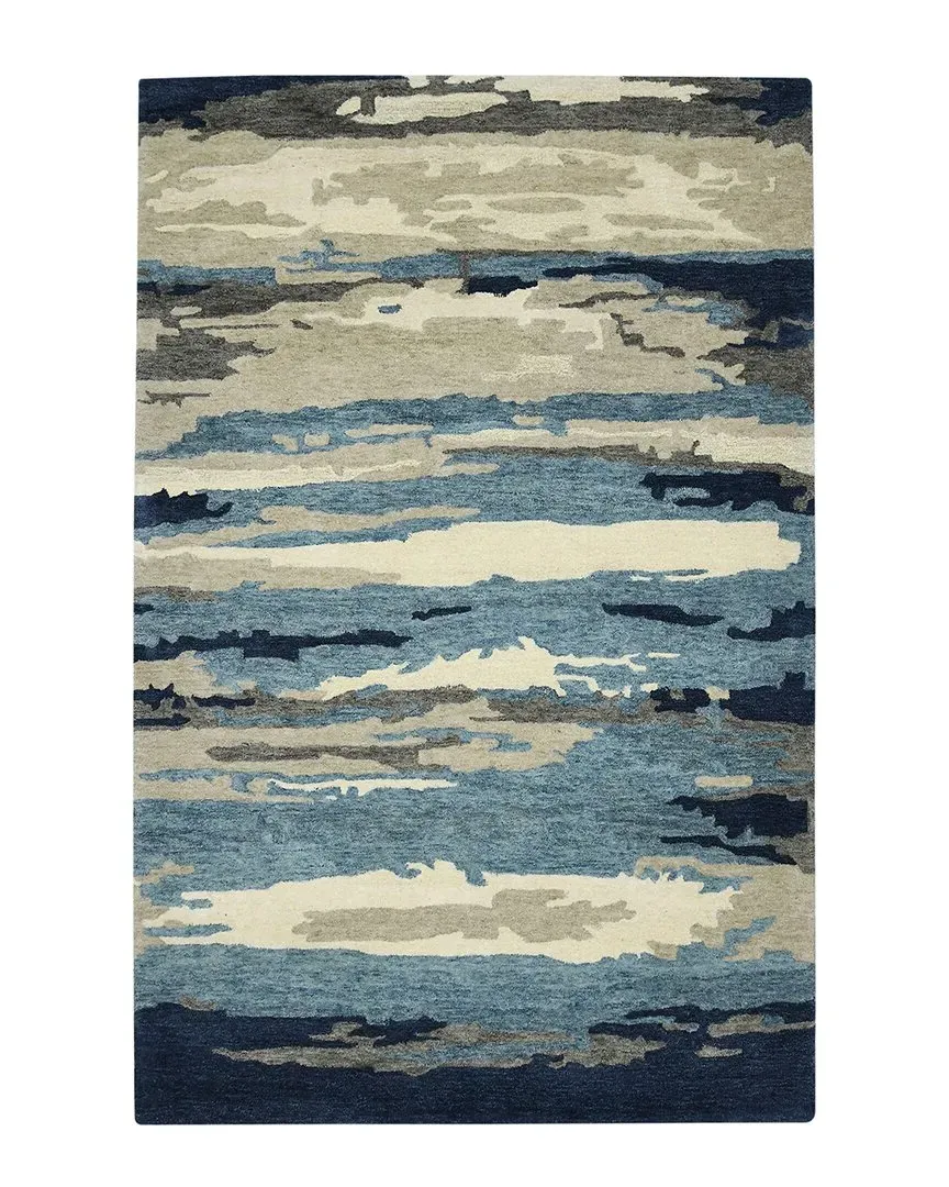 Amer Rugs Abstract Gunter Area Rug - Blue, Wool-Blend
