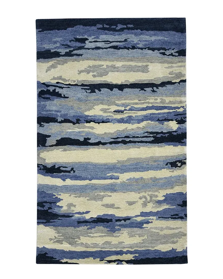 Amer Rugs Abstract Gunter Area Rug - Navy, Wool-Blend