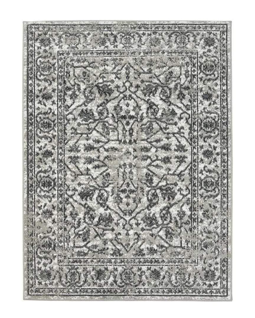 Amer Rugs Alpine Fany Bordered Runner Rug - Gray