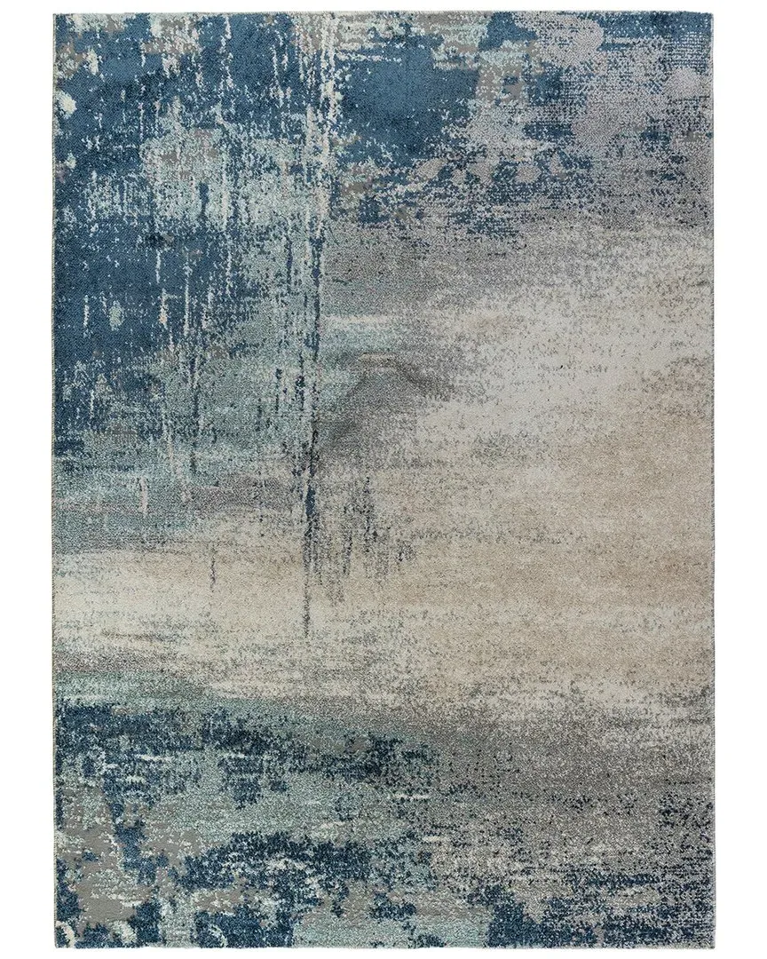 Amer Rugs Yasmin Bern Abstract Runner Rug - Dark Blue, Polyester