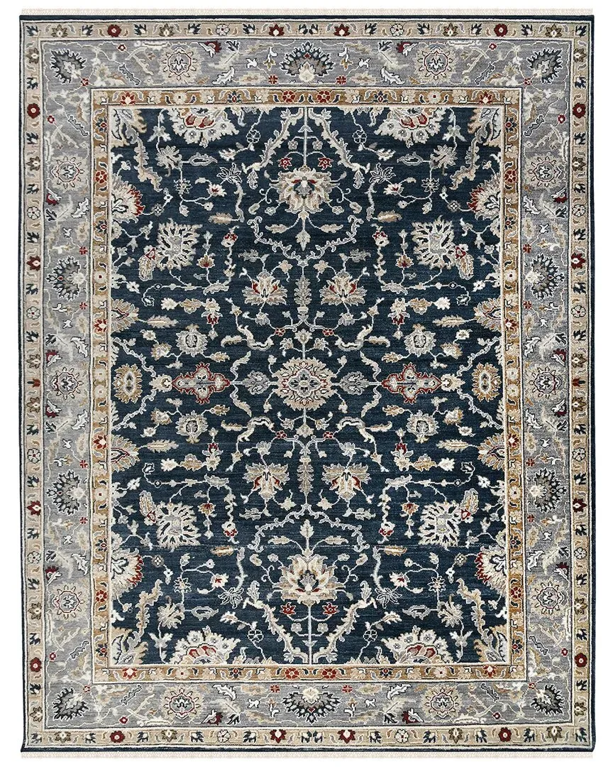 Bristol Bordered Hand-Knotted Wool Rug - Blue Sapphire image