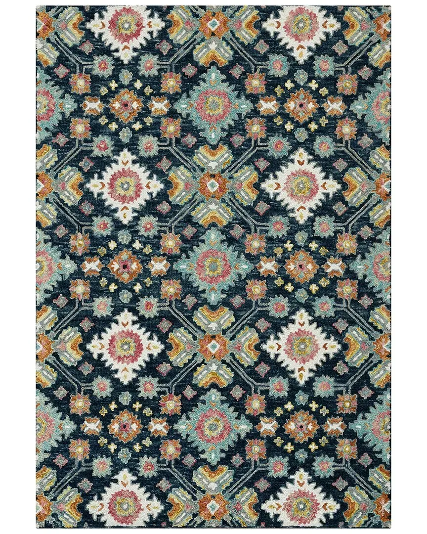 Jackson Hand-Hooked Wool Rug - Navy