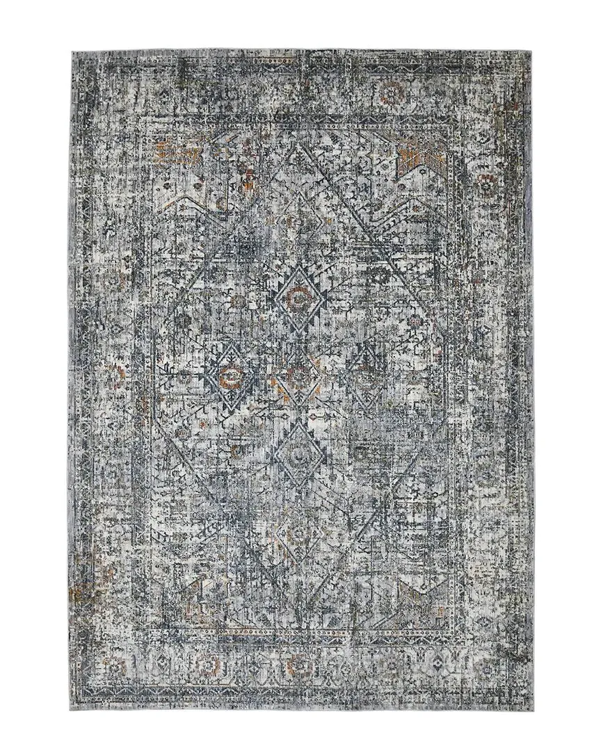 Vermont Chelsea Bordered Runner Rug - Gray, Ivory
