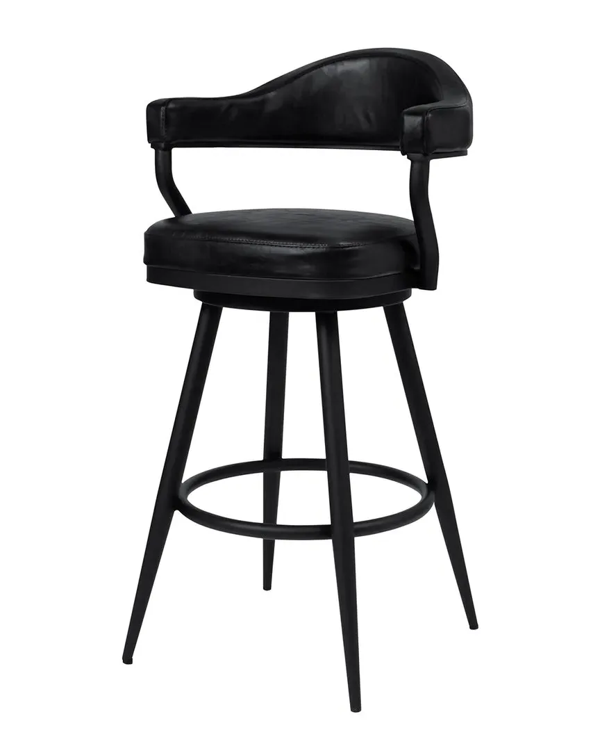 Amador 26" Counter Height Barstool - Black, Faux Leather image