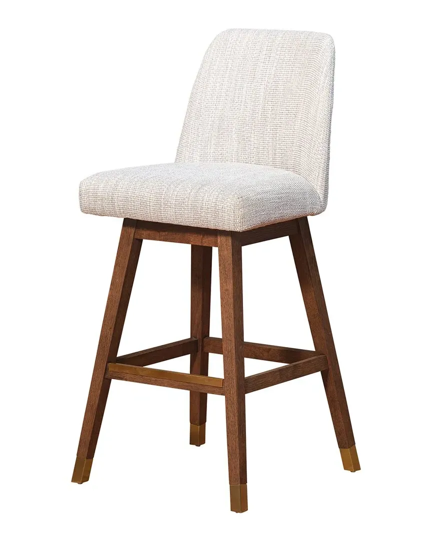 Amalie Swivel Bar Stool - Beige, Boucle Fabric image