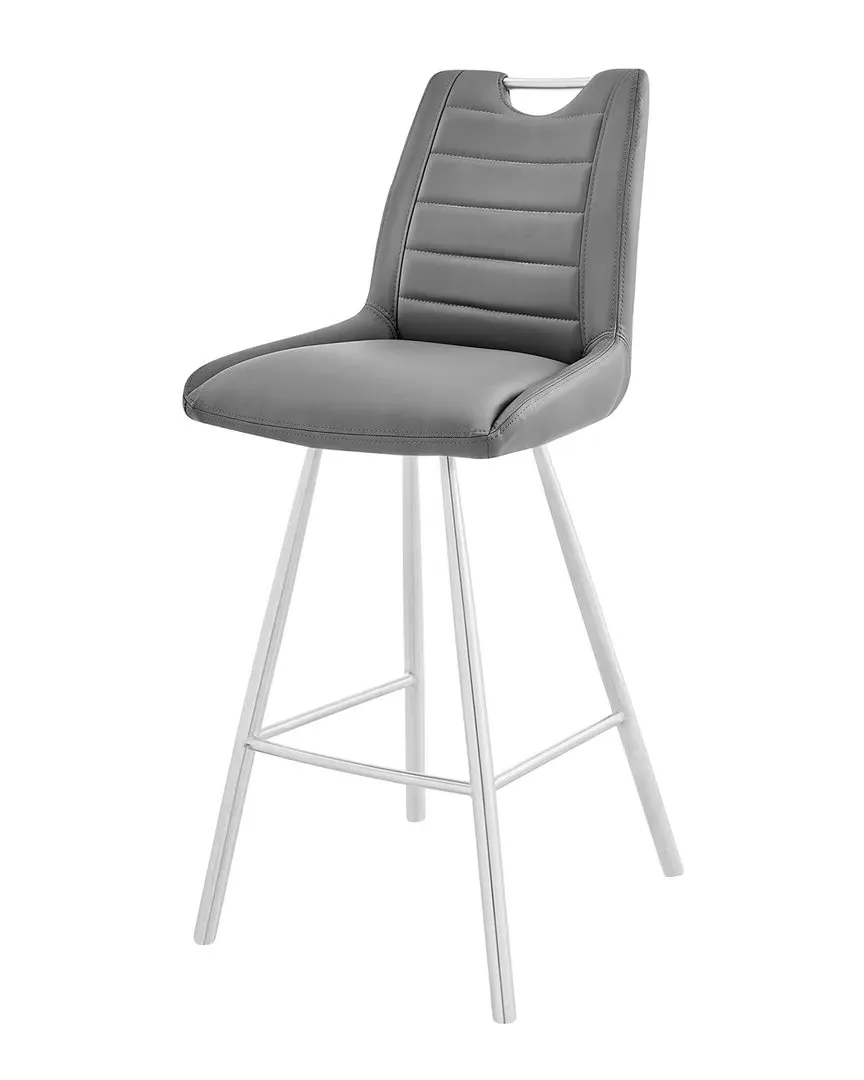 Arizona 30In Bar Height Bar Stool - Gray, Faux Leather image