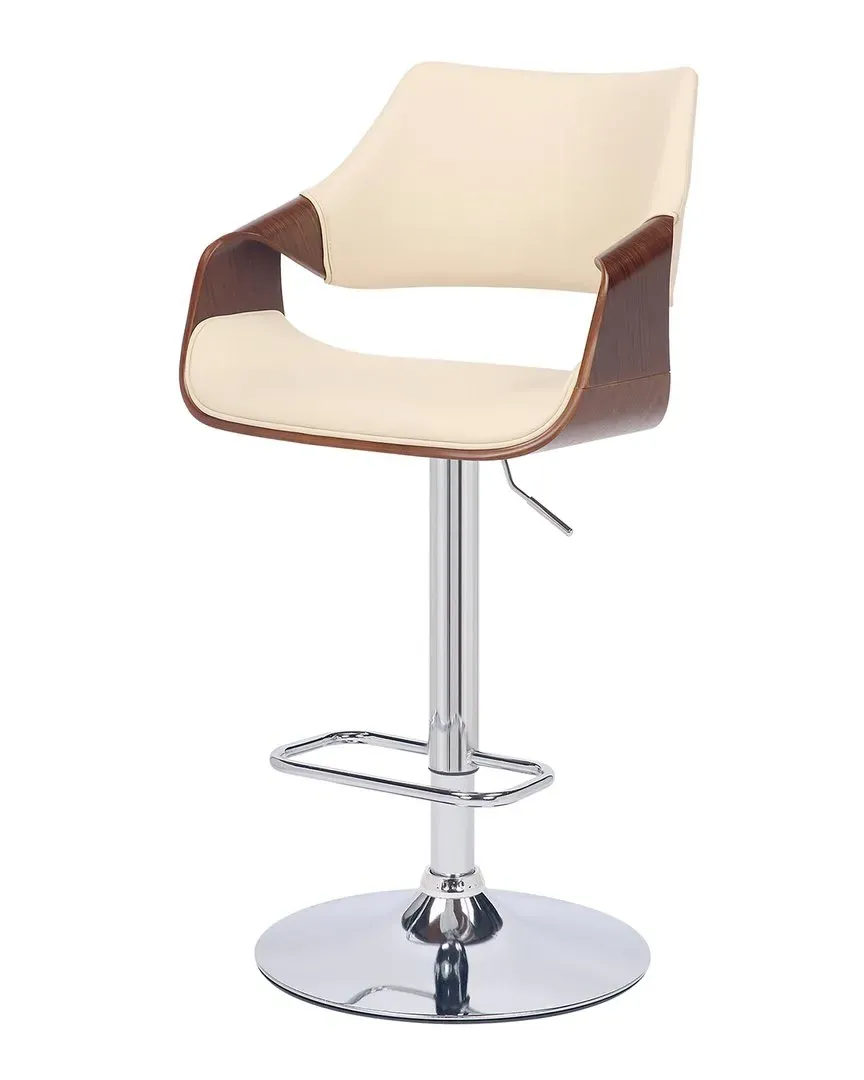 Aspen Adjustable Swivel Bar Stool - Cream, Faux Leather