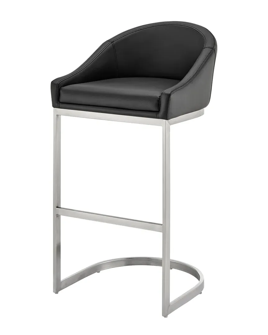 Atherik Bar Stool - Black, Faux Leather image