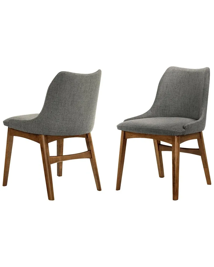 Azalea Dining Side Chairs Set of 2 - Charcoal, Walnut Wood