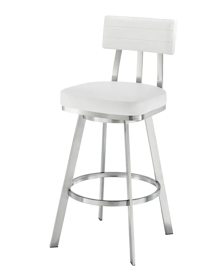 Benjamin 26in Swivel Counter Stool - White, Stainless Steel