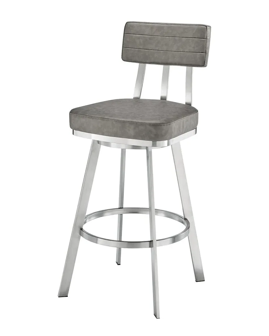 Benjamin 30in Swivel Bar Stool - Gray, Faux Leather image