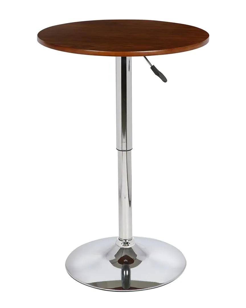 Bentley Round Adjustable Pub Table - Chrome, Walnut image