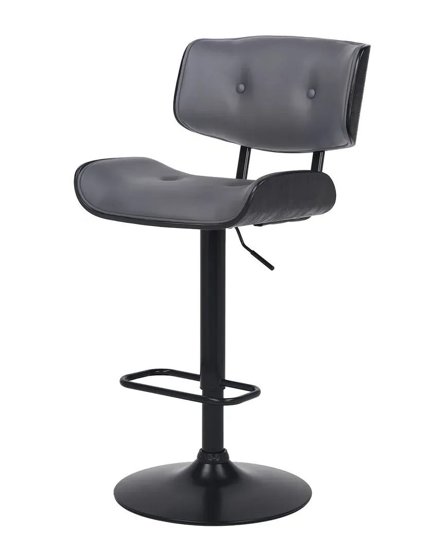 Brooklyn Adjustable Swivel Bar Stool - Grey, Faux Leather