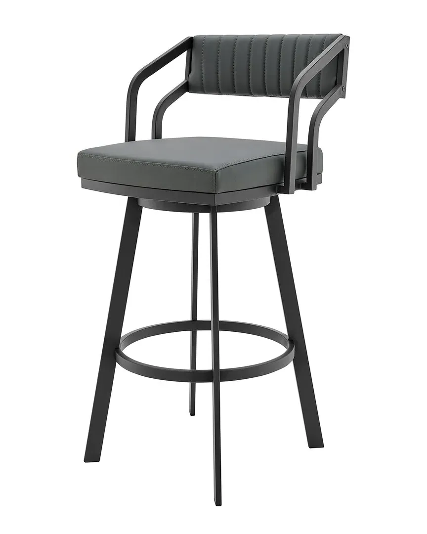 Capri 26" Swivel Bar Stool - Slate Grey, Faux Leather image